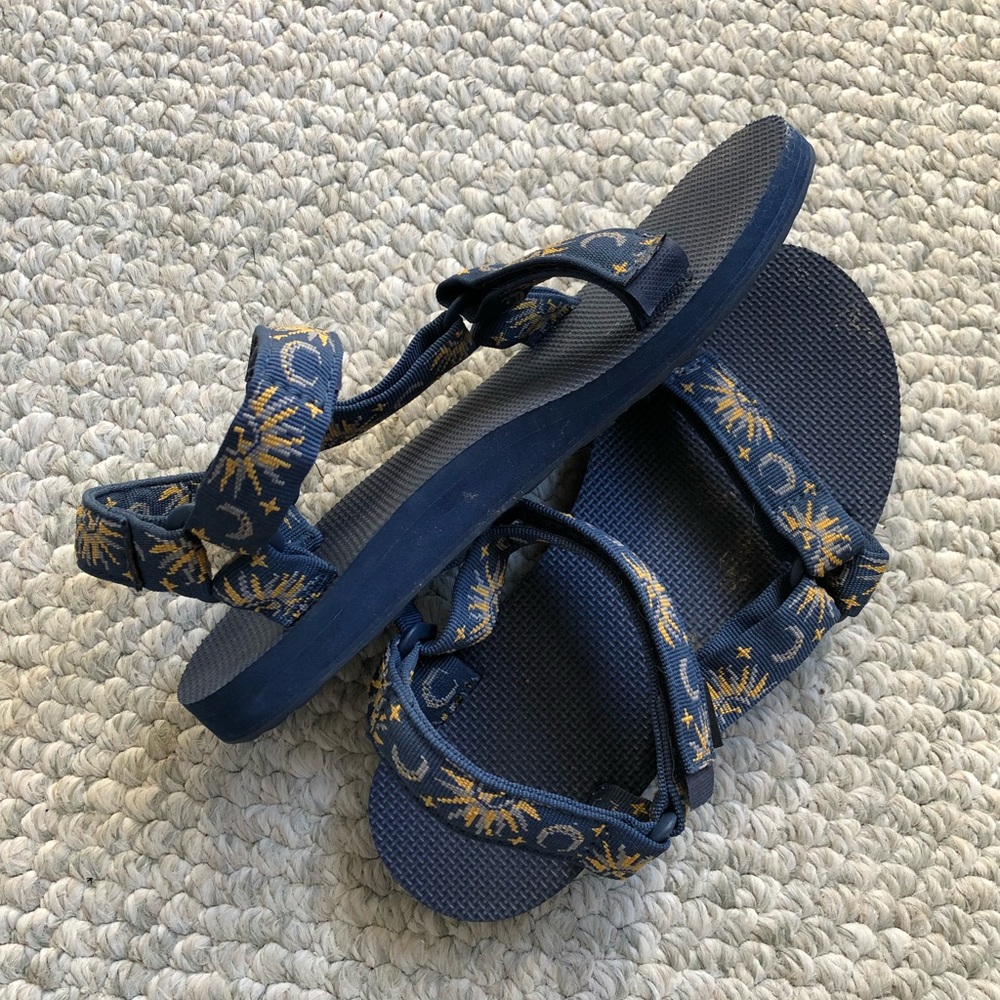 COPY - Celestial Universe Blue & Yellow Teva Sandals